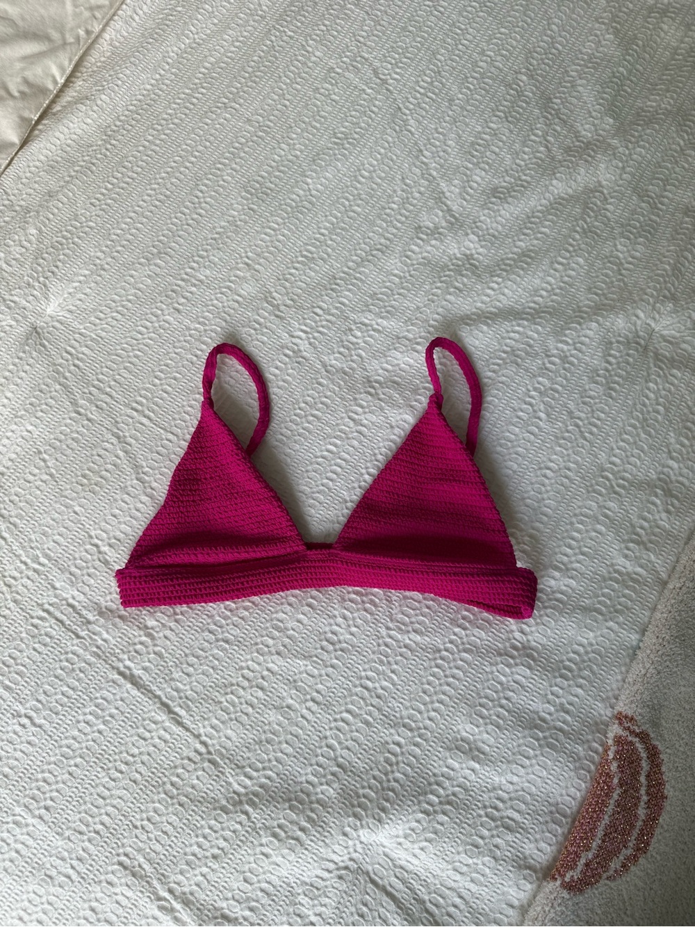 PacSun Magenta Crochet Triangle Bikini Top